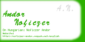 andor noficzer business card